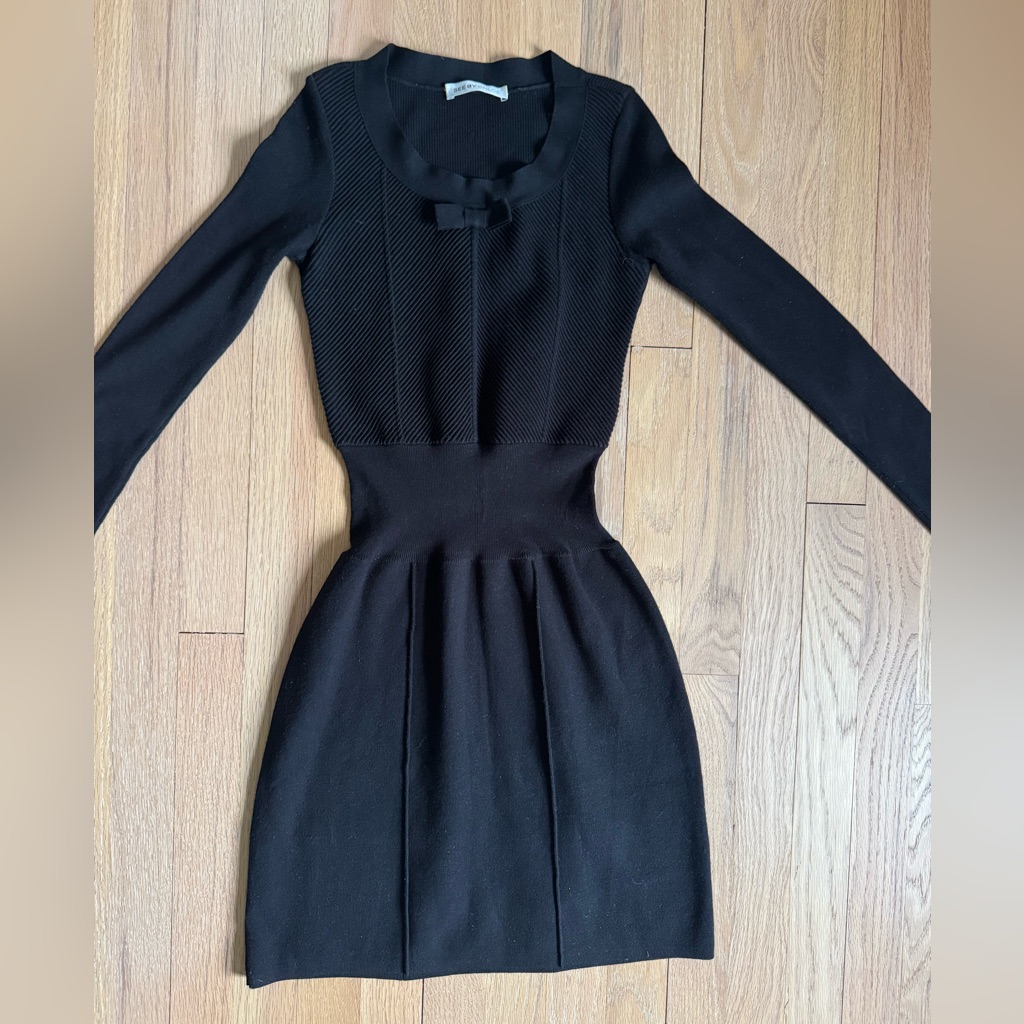 See By Chloe Knit Black Dress With Bow Detail
